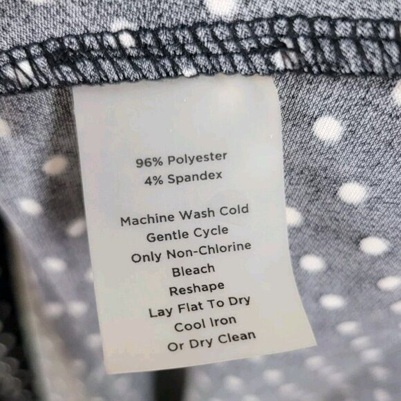 Talbots Party Dress Size 6 stretch summer Pinup Tie Waist Black Polkadot Long - Picture 7 of 7